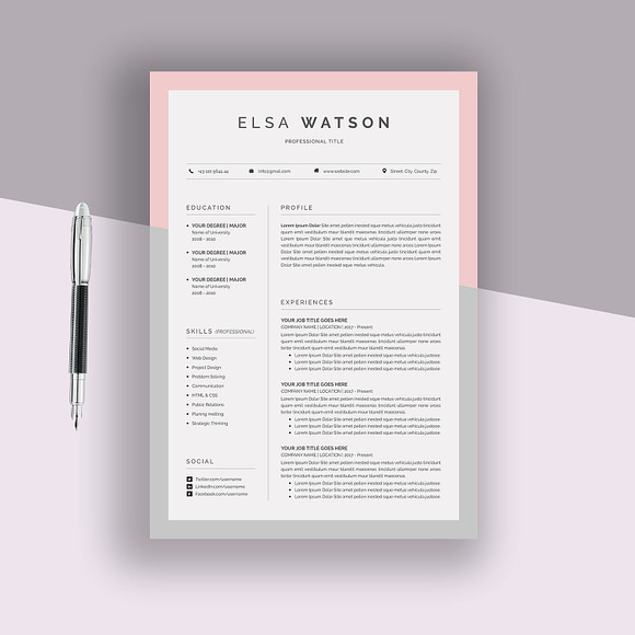 Resume / CV (3 Pages) in Resume Templates - product preview 3