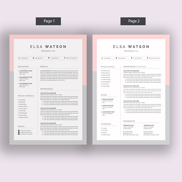 Resume / CV (3 Pages) in Resume Templates - product preview 4
