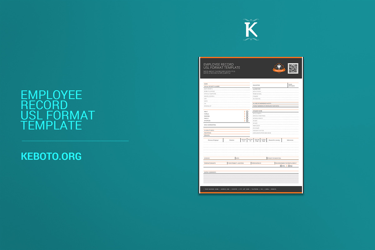Employee Record USL Format in Templates - product preview 8
