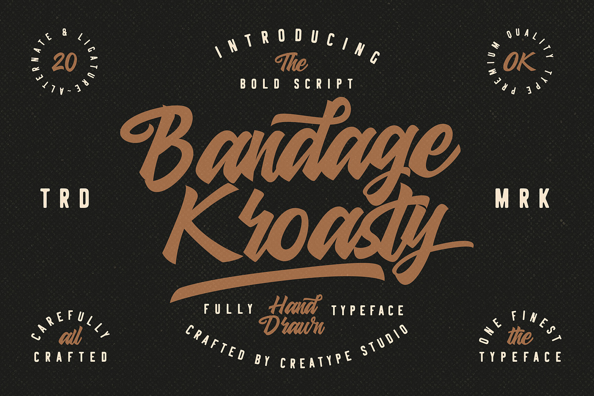 Bandage Kroasty Script in Script Fonts - product preview 8