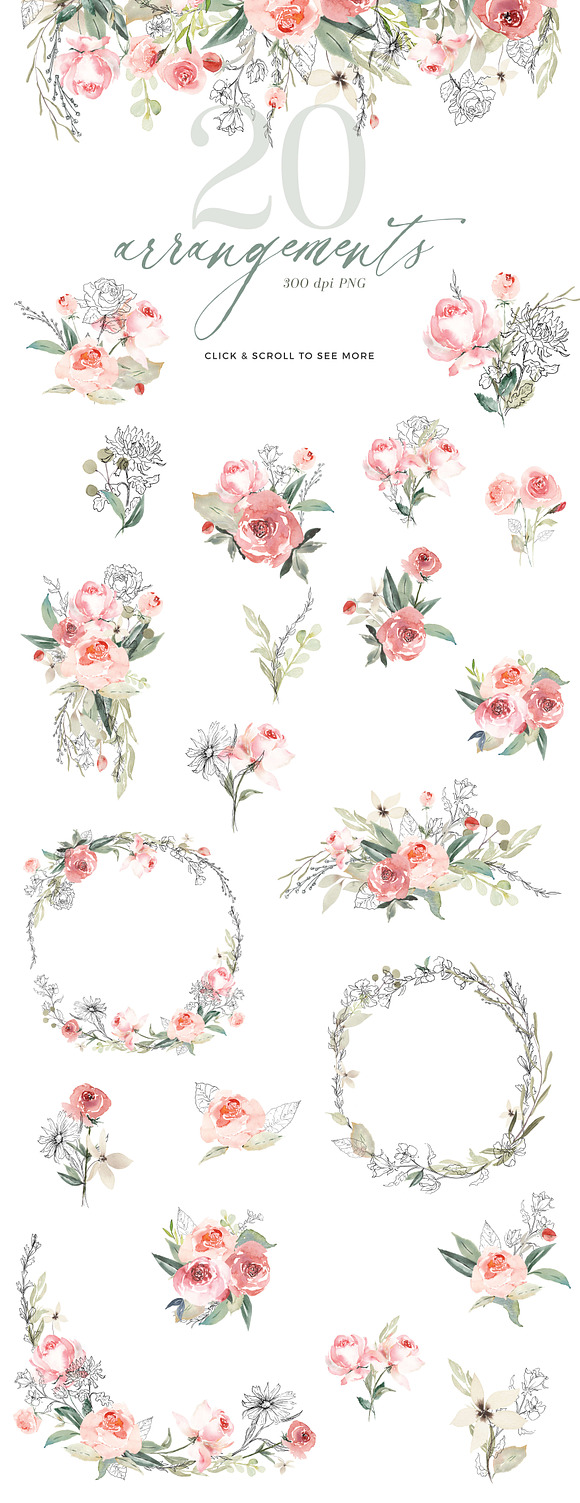 RoSA - Floral Clipart in Illustrations - product preview 11