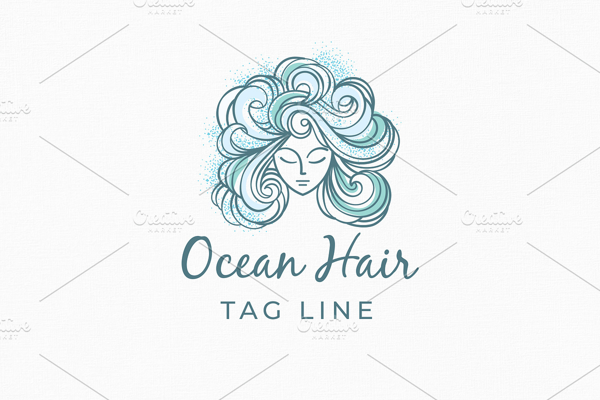 Ocean Hair in Logo Templates - product preview 8