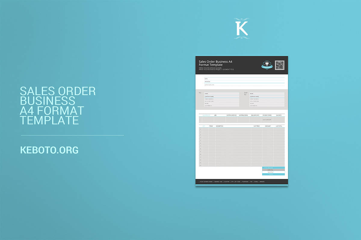 Sales Order Business A4 Format in Templates - product preview 8