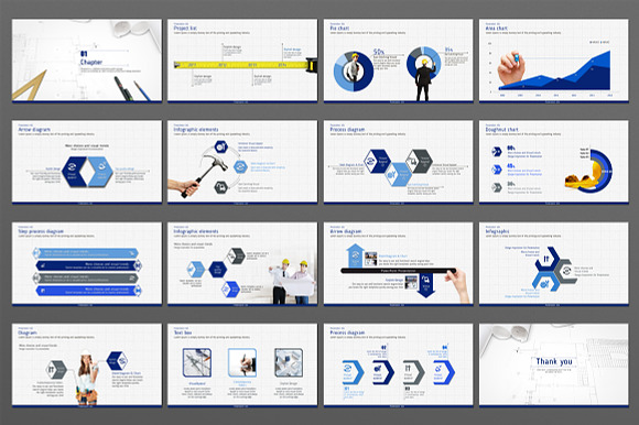 Blueprint in PowerPoint Templates - product preview 1