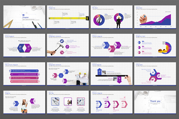 Blueprint in PowerPoint Templates - product preview 2