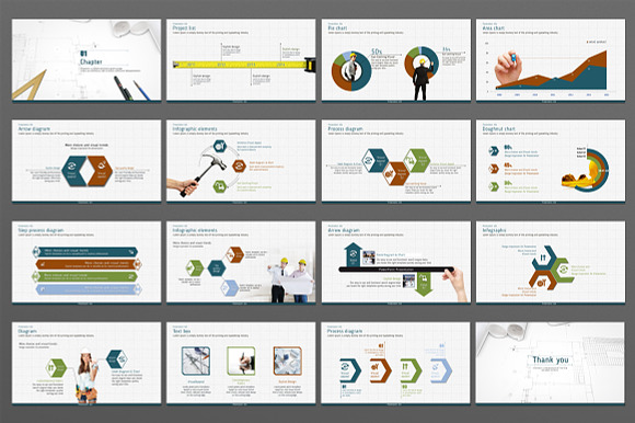 Blueprint in PowerPoint Templates - product preview 3