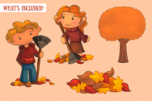 Cute Fall Leaves Clip Art Collection in Illustrations - product preview 1