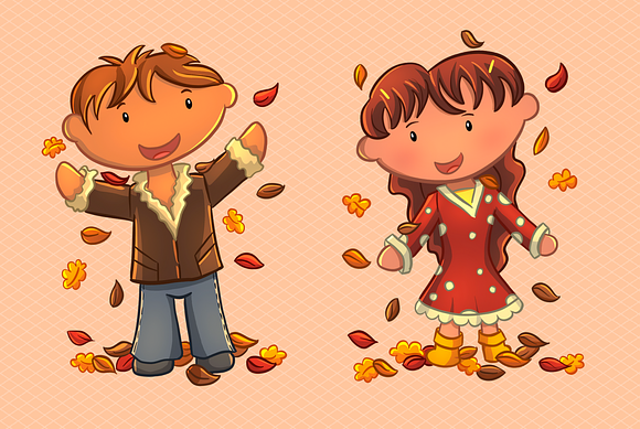 Cute Fall Leaves Clip Art Collection in Illustrations - product preview 3