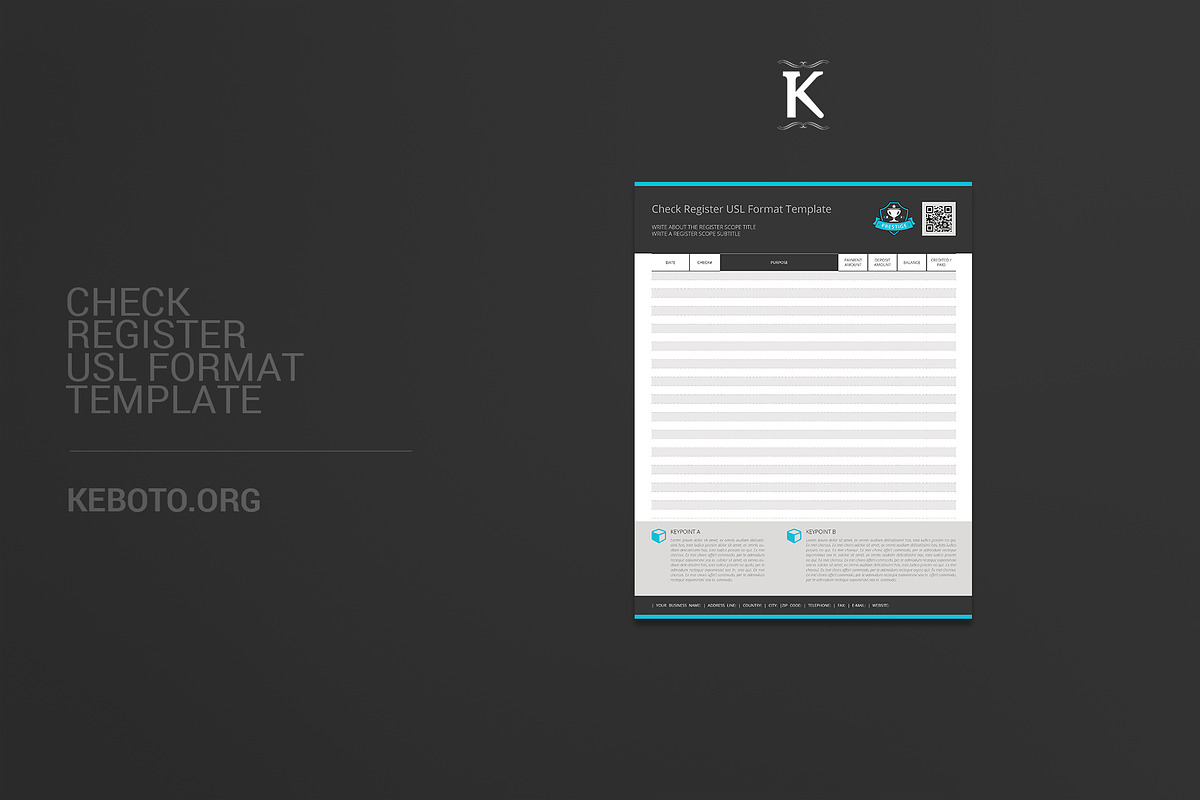 Check Register USL Format Template in Templates - product preview 8