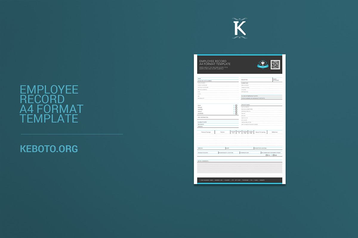 Employee Record A4 Format in Templates - product preview 8