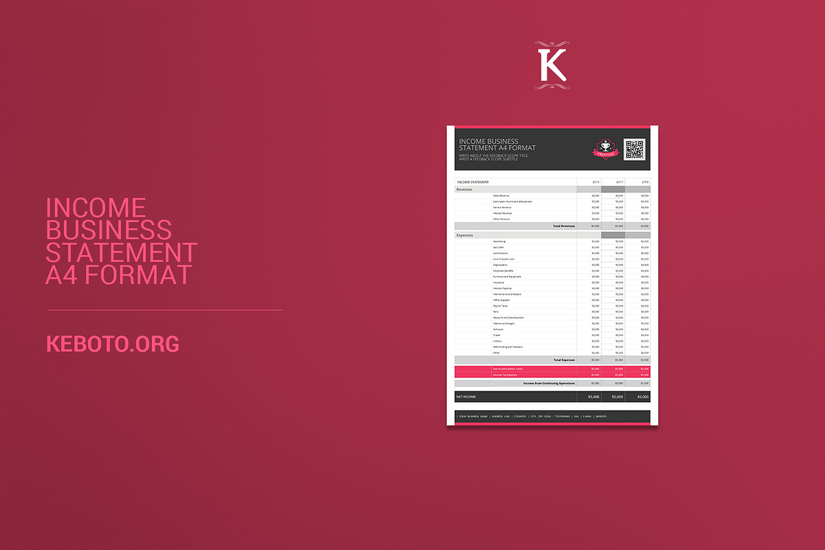 Income Business Statement A4 in Templates - product preview 8