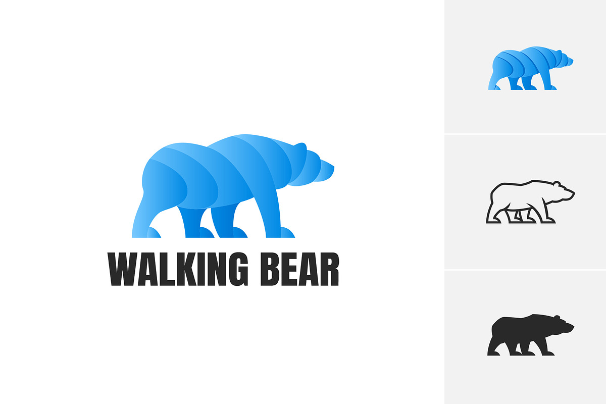 Walking Bear Logo Template in Logo Templates - product preview 8