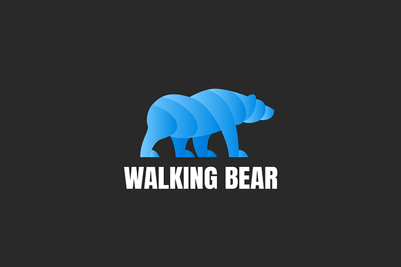 Walking Bear Logo Template in Logo Templates - product preview 1
