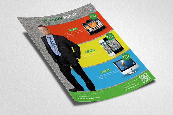 Smartphone & computer Repair Flyer in Flyer Templates - product preview 1