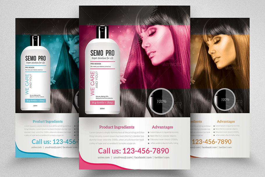 Hair Shine Product Flyer Template