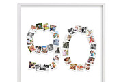Number 90 Photo Collage Template PSD