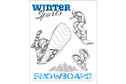 Snowboard - winter sport. Vector