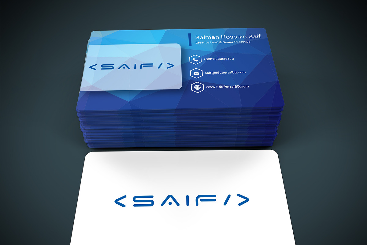 Flat Polygon Business Card in Business Card Templates - product preview 8