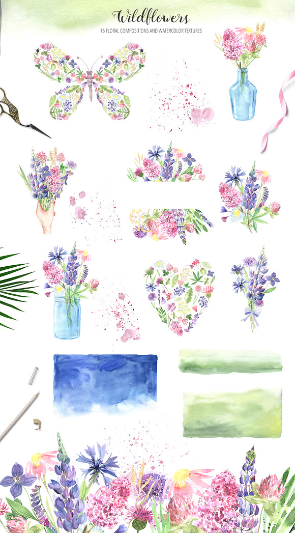 Watercolor Spring BUNDLE 10 in 1 in Graphics - product preview 23