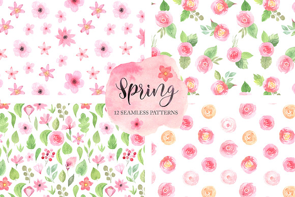 Watercolor Spring BUNDLE 10 in 1 in Graphics - product preview 50