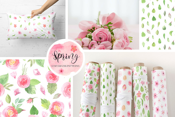 Watercolor Spring BUNDLE 10 in 1 in Graphics - product preview 54