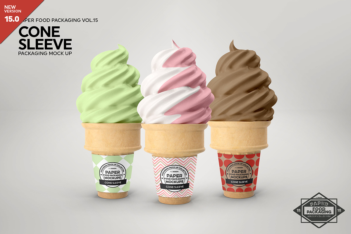 Soft Serve Cone Sleeve Mockup in Branding Mockups - product preview 8