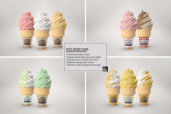 Soft Serve Cone Sleeve Mockup in Branding Mockups - product preview 1