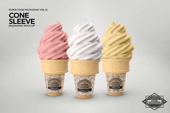 Soft Serve Cone Sleeve Mockup in Branding Mockups - product preview 2