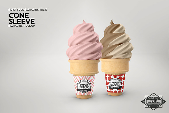 Soft Serve Cone Sleeve Mockup in Branding Mockups - product preview 3