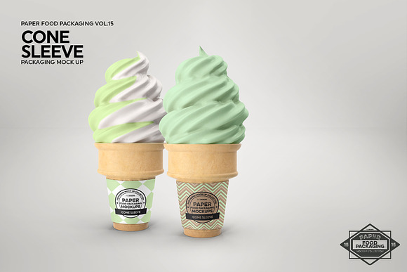 Soft Serve Cone Sleeve Mockup in Branding Mockups - product preview 4