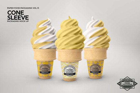 Soft Serve Cone Sleeve Mockup in Branding Mockups - product preview 5
