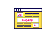 Blog advertising color icon