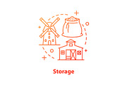 Wheat storage and mill concept icon