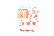 Seed sowing time concept icon