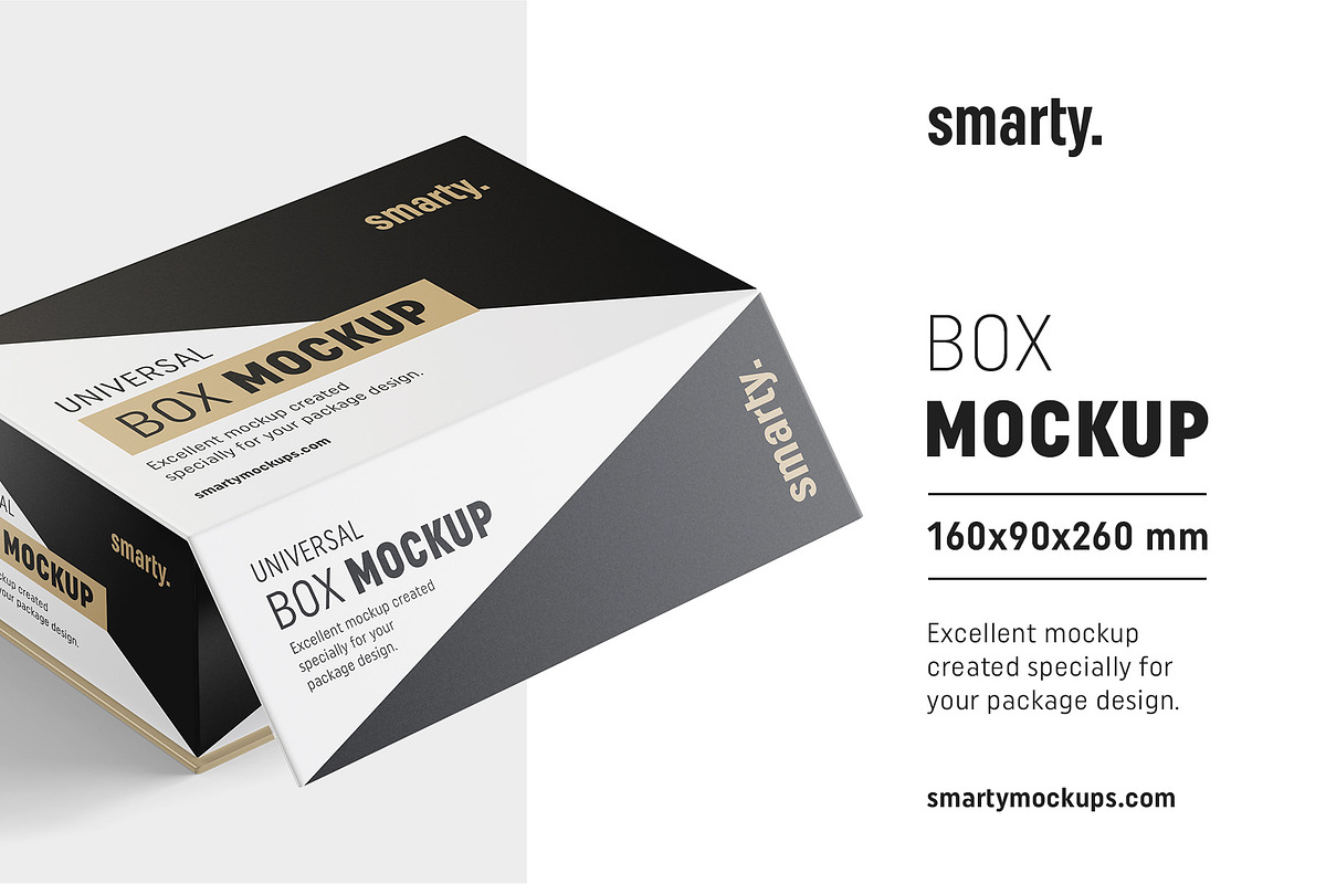 Hardboard box mockup / 160x90x260 mm in Product Mockups - product preview 8
