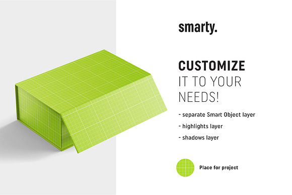 Hardboard box mockup / 160x90x260 mm in Product Mockups - product preview 1