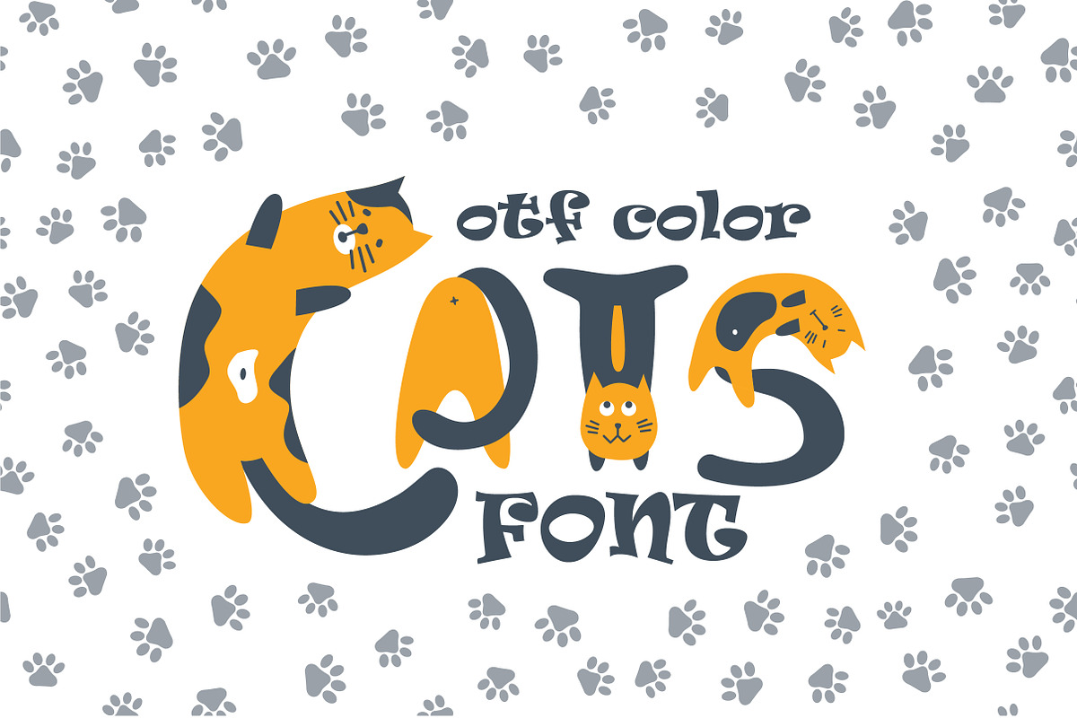 Cats cute OTF color font in Cute Fonts - product preview 8