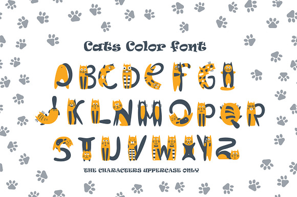 Cats cute OTF color font in Cute Fonts - product preview 1