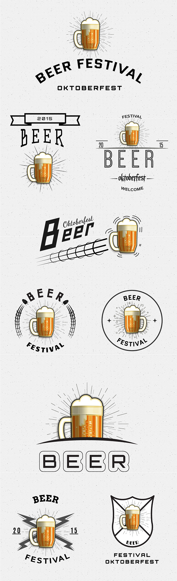 Oktoberfest set badges in Objects - product preview 1