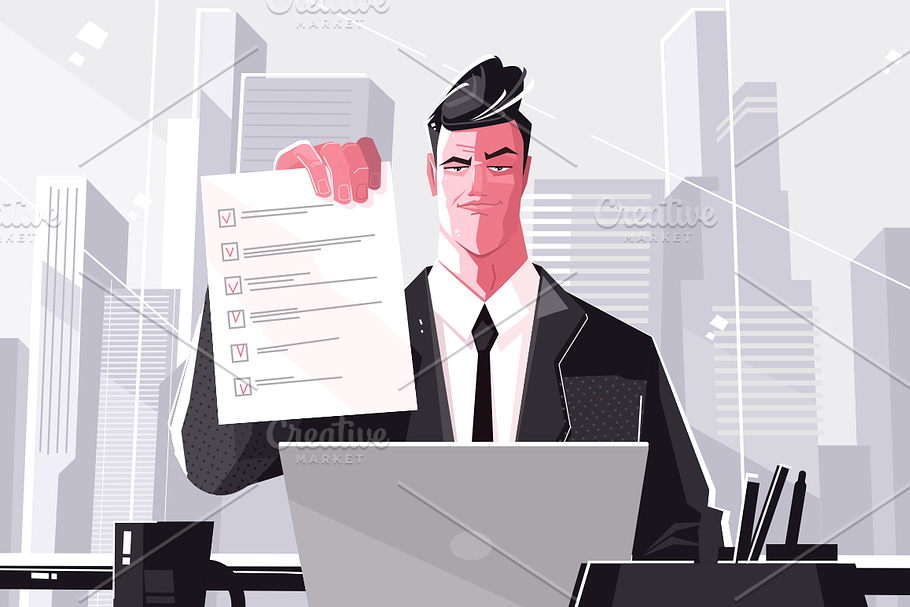Confident man with checklist in Illustrations - product preview 8