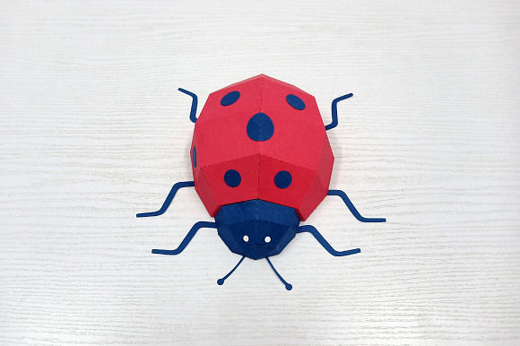 DIY Lady bug beetle - 3d papercraft in Templates - product preview 1