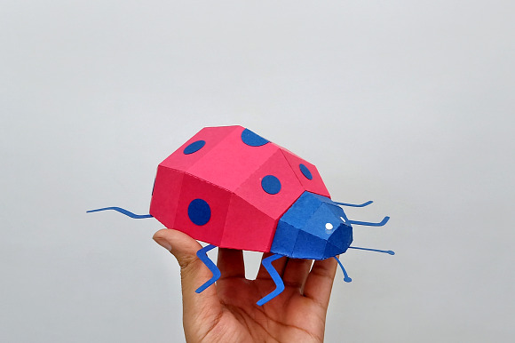 DIY Lady bug beetle - 3d papercraft in Templates - product preview 2