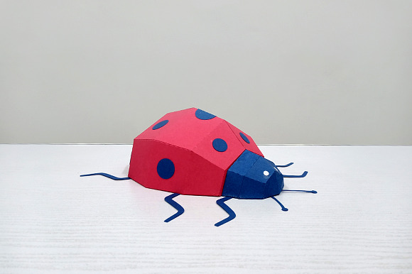 DIY Lady bug beetle - 3d papercraft in Templates - product preview 3