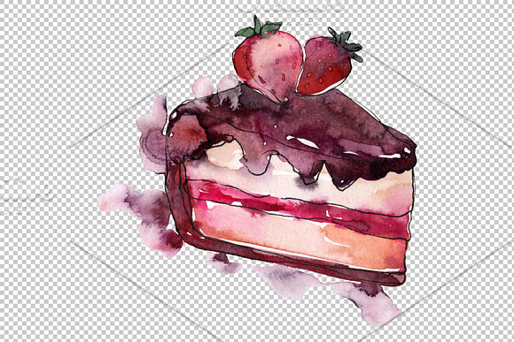Dessert Love story Watercolor png in Illustrations - product preview 1