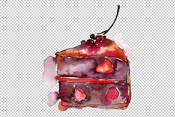 Dessert Love story Watercolor png in Illustrations - product preview 6