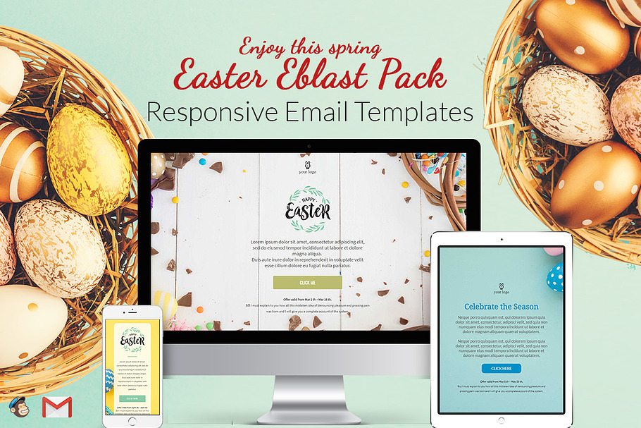 3 Easter Email Bundle in Mailchimp Templates - product preview 8