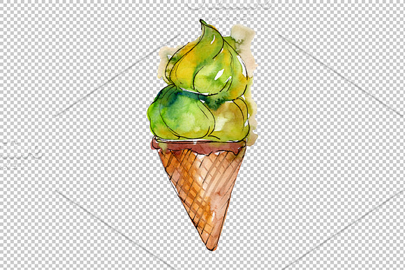 Ice cream Malvina Watercolor png in Illustrations - product preview 4