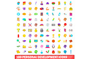 100 personal development icons set
