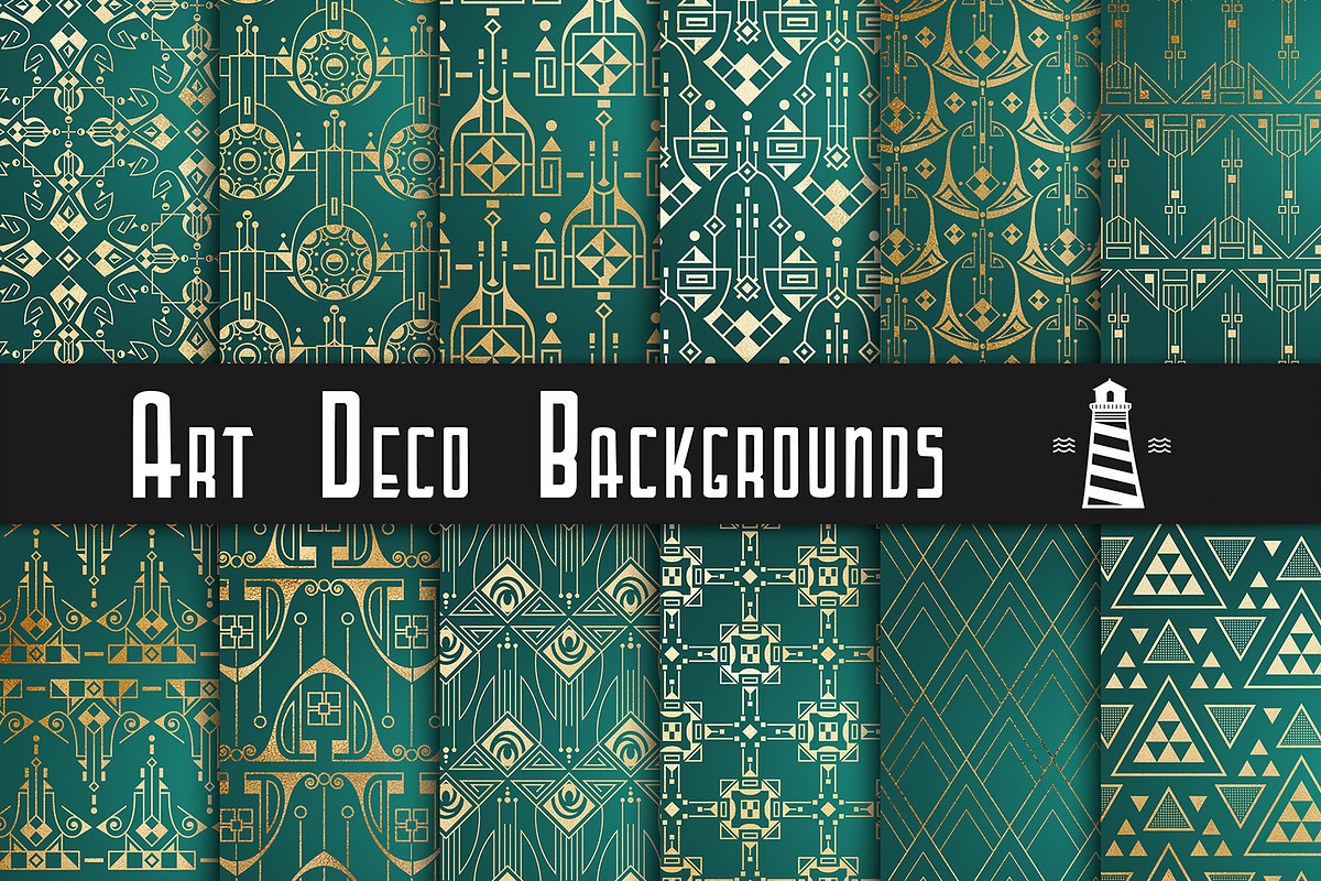 1920 Art Deco Digital Paper in Graphics - product preview 8