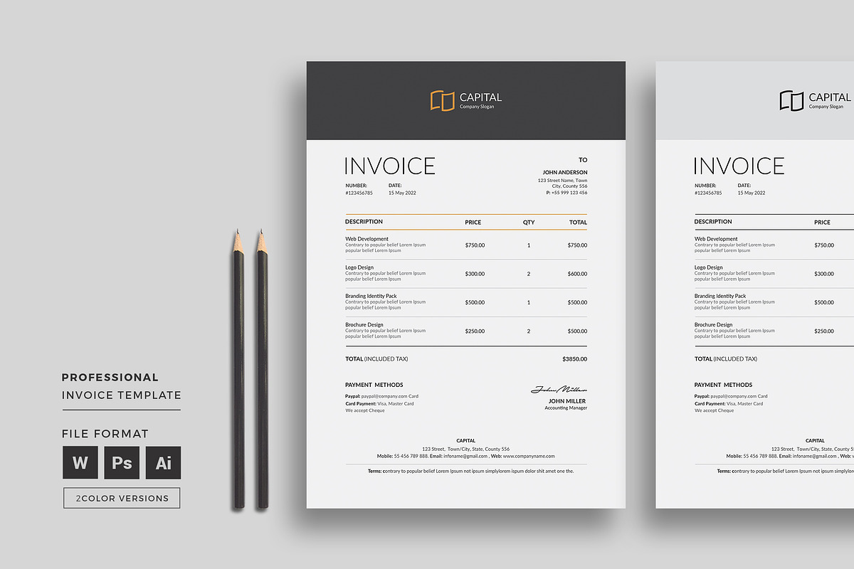 Invoice in Resume Templates - product preview 8